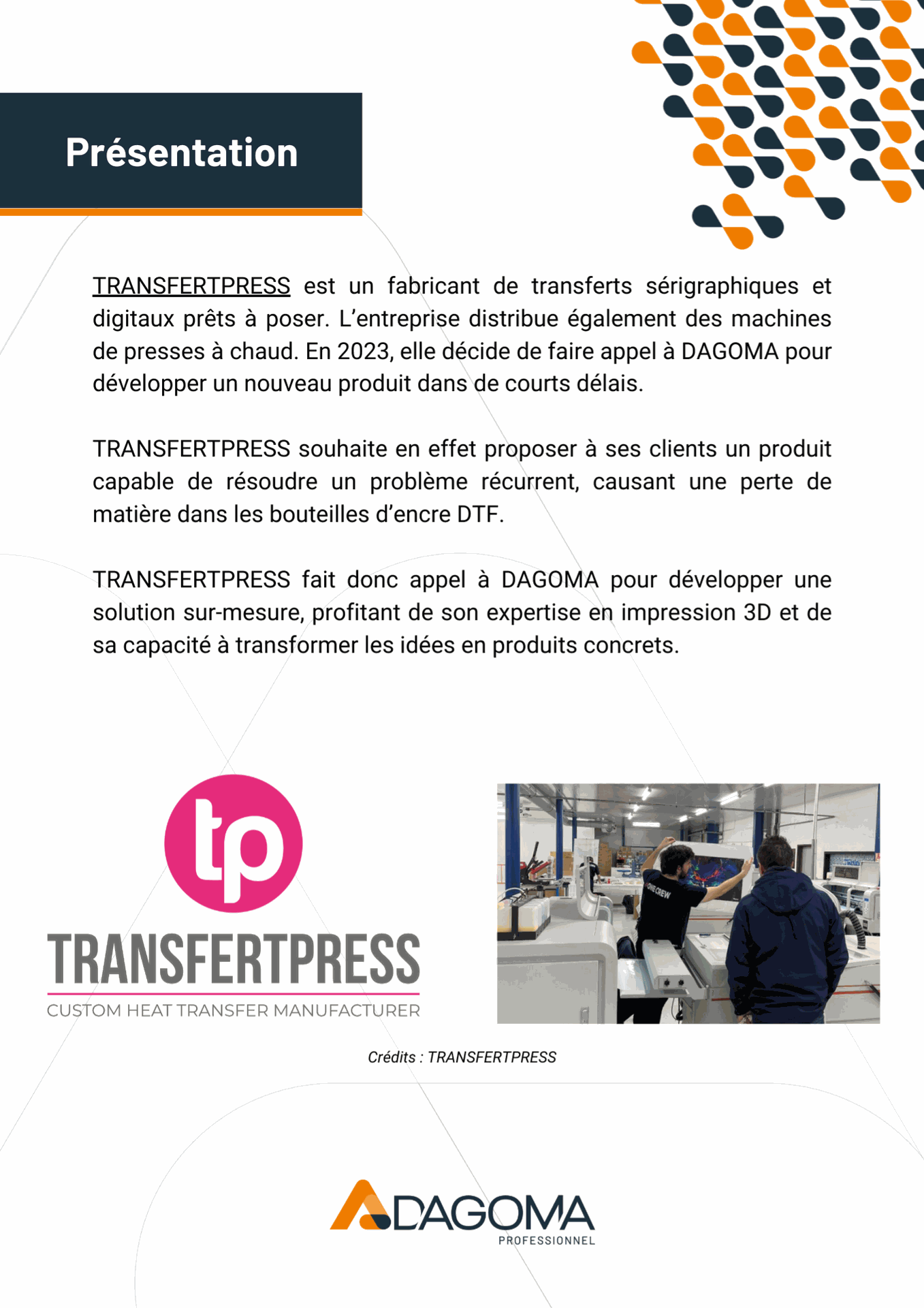 Introduction-cas-client-transfertpress-production-fabrication-nouveau-produit