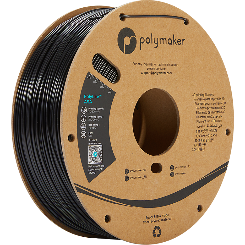 Filament Polymaker PolyLite ASA (1.75mm, 1000g) Noir