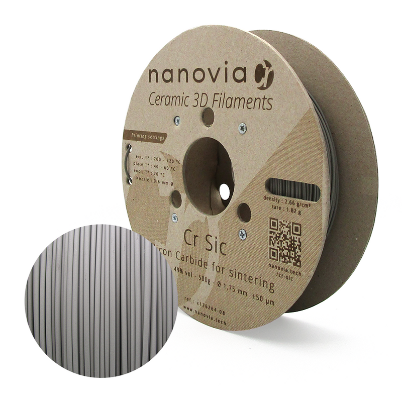 Filament Nanovia Cr SiC 0.5kg 1.75mm Gris