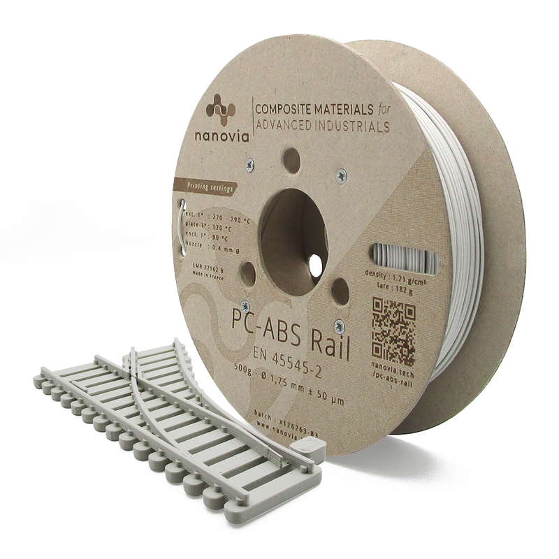 Filament Nanovia PC-ABS Rail 0.5kg 1.75mm Gris clair