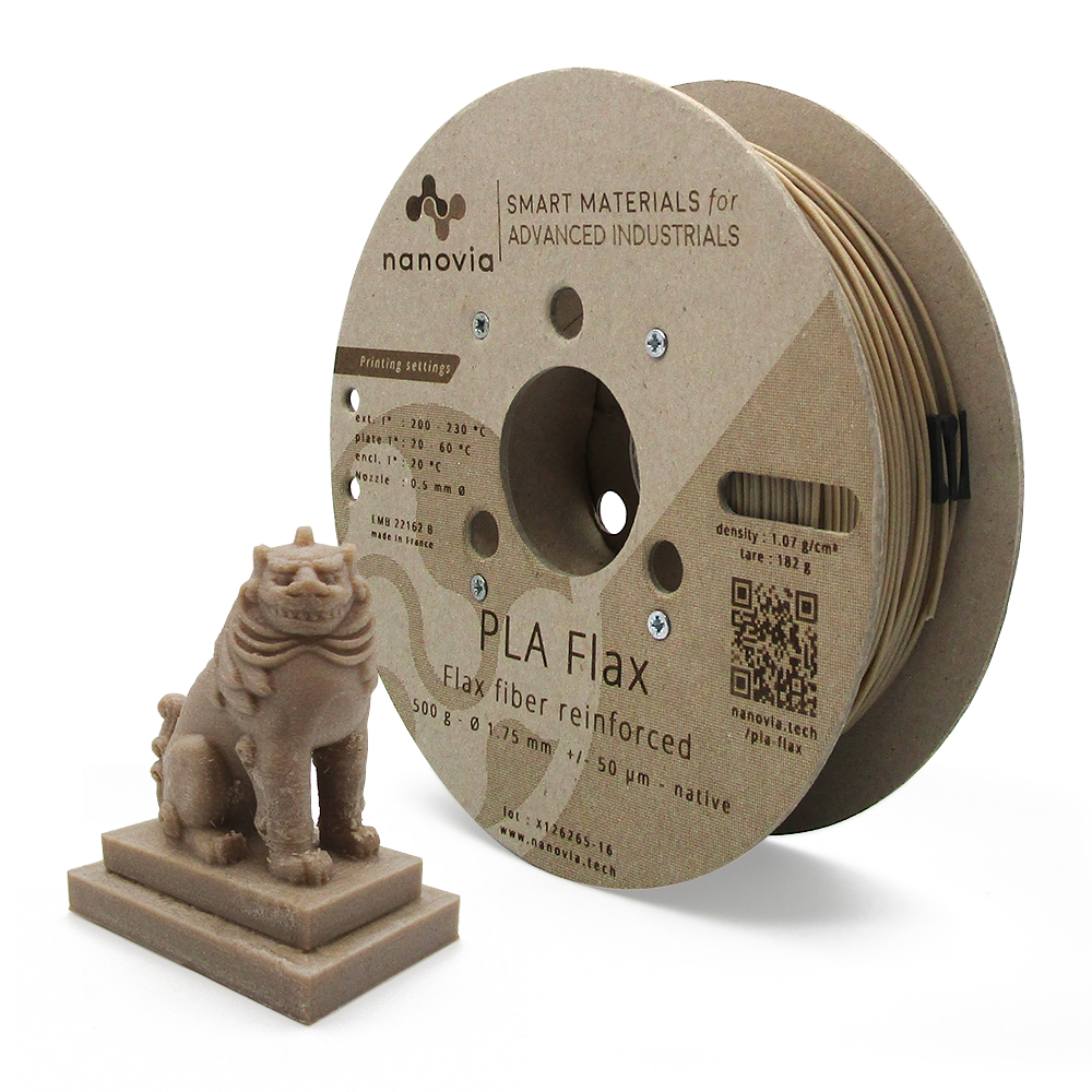 Filament Nanovia PLA Lin 0.5kg 1.75mm Marron