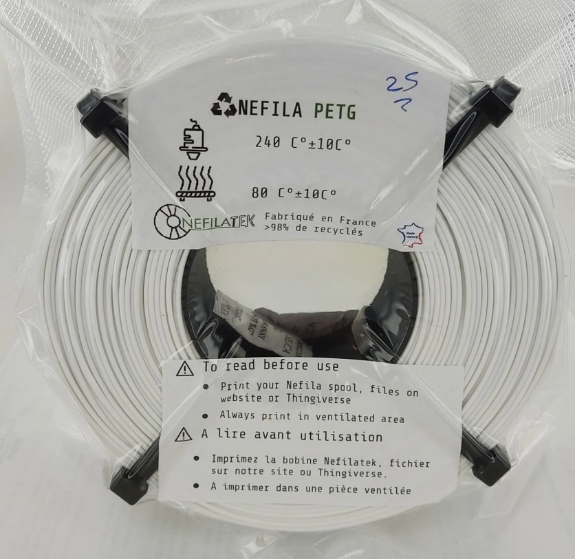 Filament Nefila rPETG Pure White 1.75mm - 1000g