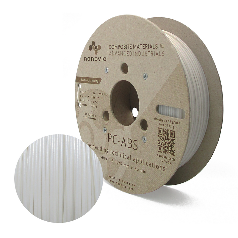 [DKU009582] Filament Nanovia PC-ABS 2kg 1.75mm Blanc