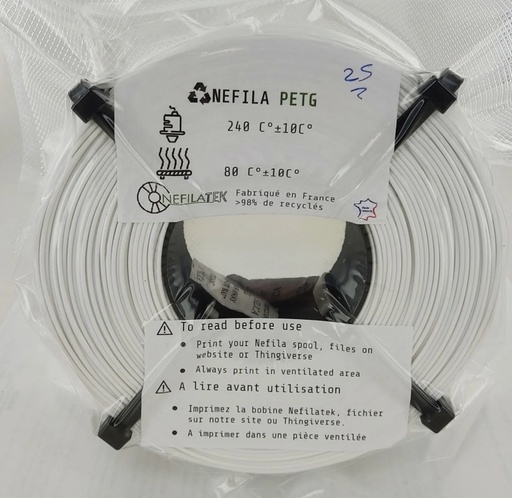 [DKU011057] Filament Nefila rPETG Pure White 1.75mm - 1000g